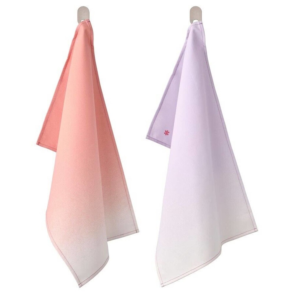 IKEA ÖMSESIDIG OMSESIDIG Dish Towel, Pink/Lilac, 2 Pack, 14x23" (605.460.50) NEW